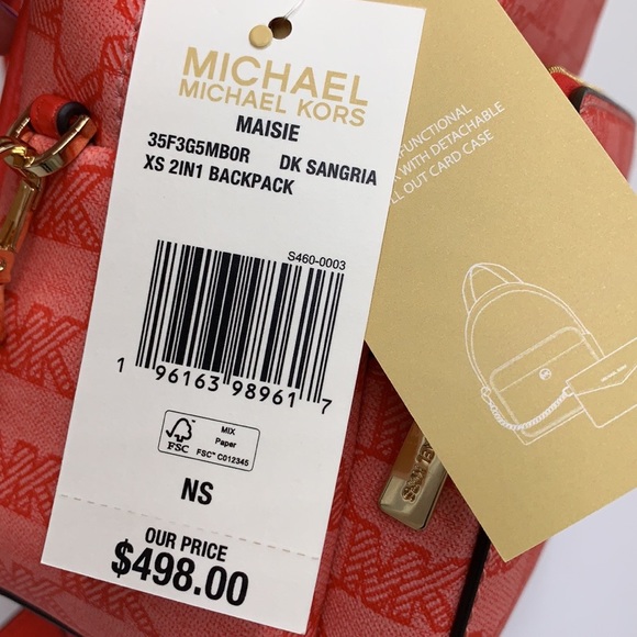 MICHAEL KORS DARK DARK SANGRIA SIGNATURE
Maisie Extra-Small Logo 2-in-1 Backpack - Picture 16 of 16